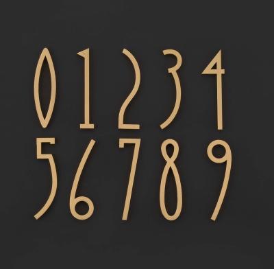 China Hotel door numbers 7CM Wall Decorative Solid  Brass Letters English Alphabet Home Decoration Address numbers  House Numbers DIY Shop Name for sale