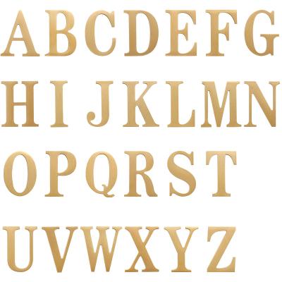 China Modern 1.77Inch Soild Brass Decorative Letters and Numbers for Wall for sale