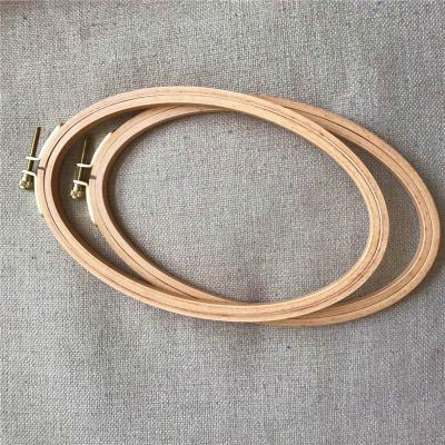 China Hoop for Hand Embroidery or embroidery display 21*13cm Oval Wooden Embroidery Frame Beech Embroidery Hoop Art for sale