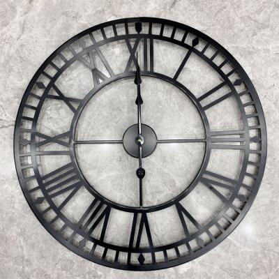 China New classic/postmodern round metal retro decorative industrial large wall clocks for sale