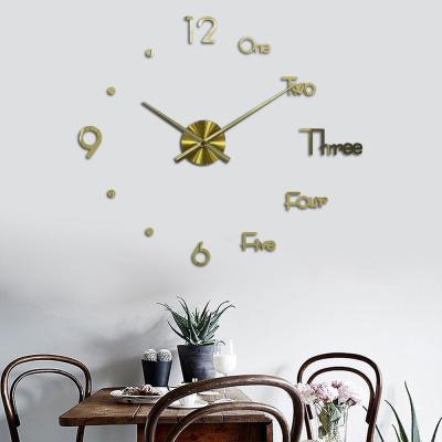 China CREATIVE European Fashion 37inch 3D Number Decorative DIY Wall Clocks for sale