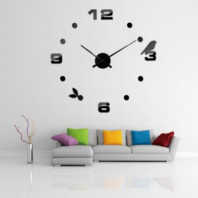 China 37inch Large 3D DIY Popular Luxury Creative Decorative Wall Sticker Removable Clock for sale