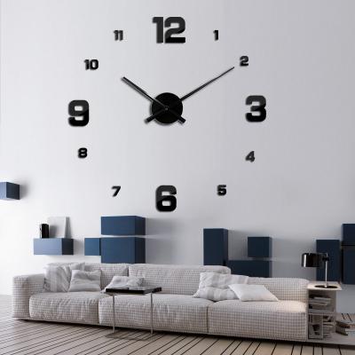 China Creative 3D DIY Modern Luxury Home Decorative 37inch Number Wall Clocks for sale