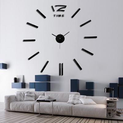 China Creative DIY 3D Luxury Modern Popular Home Decorative 27inch Wall Sticker Clock for sale