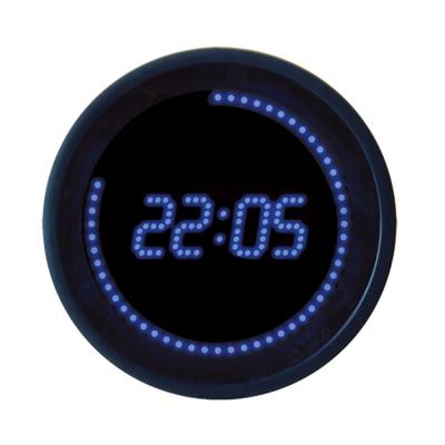 China With LED display; latest adapter (included) china supplier design indoor round side work led digital wall clock wall clock work by adapter for sale