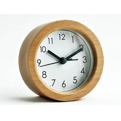 China New Design Quartz Clock Mini Handmade Quartz Desk Clock Classic Log Table Alarm Clock for sale