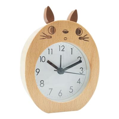 China 2020 New Year Children's Day Gift Kids Wooden Desk Clock Alarmed Table Clock for sale