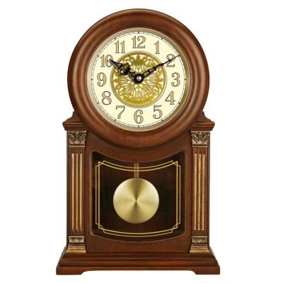 China OEM Acceptable Top Selling Modern Design Home Office Room Decor Natural Solid Wood Table Clock for sale