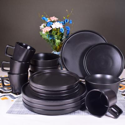 China Viable Nordic Design Ceramic Dinnerware Set, 16 Pieces Wholesale Tableware Cups Bowls Dishes, Durable Ceramic Dinner Set for sale