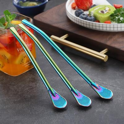 China Wholesale price viable stainless steel straw, high quality 304 colorful steel water filter straw, for yerba bombilla tea straws for sale