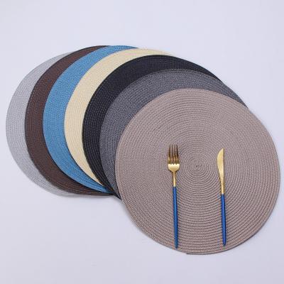 China Factory Price Sustainable Eco-friendly PP Place Mat, Round Shape Durable Table Mat, Non Slip Modern Design Place Mat for sale