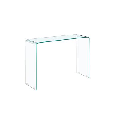 China Other Modern Luxury Entryway Living Room Hall Entryway Narrow Table Messed Up Bent Curved Angled Glass Console Tables L for sale