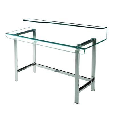 China Other Offices Modern Tempered Glass Top Computer Survey Office Table Tempered Retail for sale