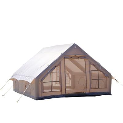 China Camouflage/Field Game 8 Person Oxford Bell Glamping Tent Portable Outdoor Air Tube Bell Tent Quick Setting Without Poles inflatable camping tents for sale