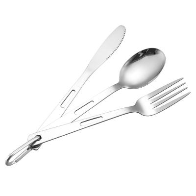 China Sustainable 410 Stainless Steel Tableware western food knife, fork and spoon Outdoor Cutlery Set for sale