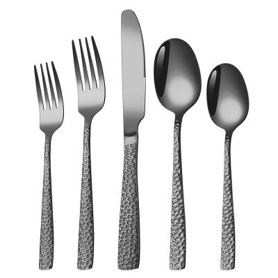 China Sustainable 410 Stainless Steel Tableware western food knife, fork and spoon Outdoor Cutlery Set for sale