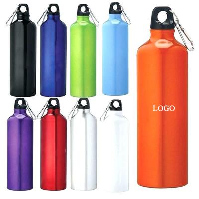 China Sustainable Promotion custom colorful reusable 20 Oz metal aluminum sports drink water bottle with carabiner cover Aluminum water bottles for sale