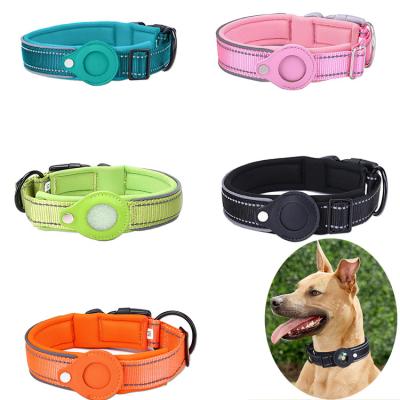 China Wholesale Stocked Pet Cat Accessories Training Neck Airtag Pet Collar And Leads Para Correa Perros Luxury Tactical Airtag Dog Collar for sale