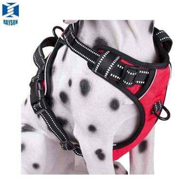 China Real Quality Reflective Original Factory Custom Logo Print Polyester Dog Harness and Leash Adjustable Dog Harness for sale