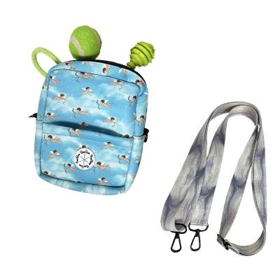 China Wholesales Padded Recycle Neoprene Custom Pet Dog Bags Travel Pet Poop Bag Stand Printed Dog Treat Walking Bag Training Pouch for sale