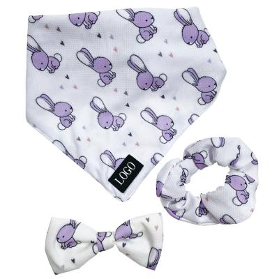 China Padded Custom Sublimation OEM Luxury Reversible Pet Bow Tie Padded Cat Dog Bandana With Logo Pattern Items Pet Bandana Dog Accessories Bandana for sale