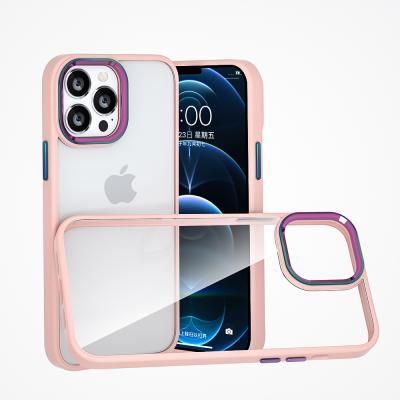 China High Shockproof Luxury Phone Case Metal Plating Color Clear PC 2.0 Max Crystal Phone Case For iphone 13 pro for sale