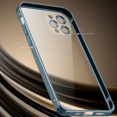 China Original HZY Hot Selling Classic Shockproof Metal Phone Case With Camera Lens Protector Shockproof Luxury Phone Case For iPhone 13 for sale