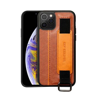 China Luxury Leather Strap Logo Design Mobile Phone Bag Custom Hand Made Guangdong Factory Phone Case Anti-drop and Case for iPhone for sale