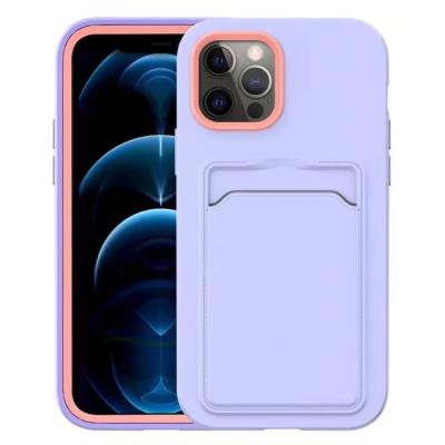 China Anti-drop 3 in 1 Customized DIY Phone Case For i Phone 13 Silicone PC TPU Phone Case With Credit Card Holder for sale