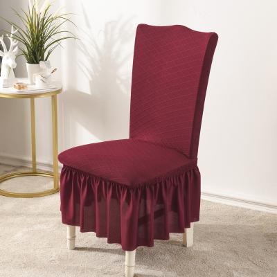 China Simple high quality elastic spandex stretch chair seat cover red satin chair cover wedding for sale