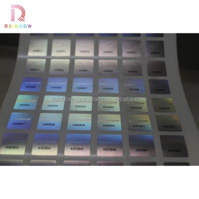 China Security Anti-fake Black Anti-counterfeit Serial Number Hologram Label for sale