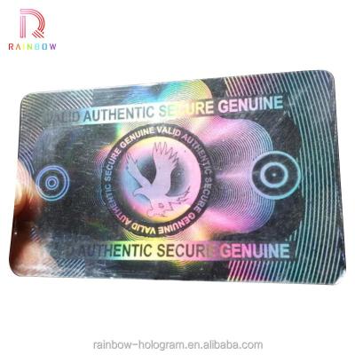 China Anti-Counterfeit Custom Security 3D Transparent Hologram ID Overlay For Card for sale