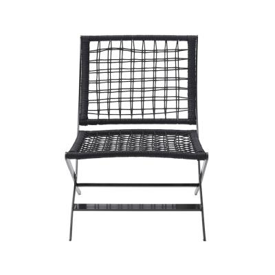 China Contemporary Black Woven Titanium Steel Lounge Chair for sale