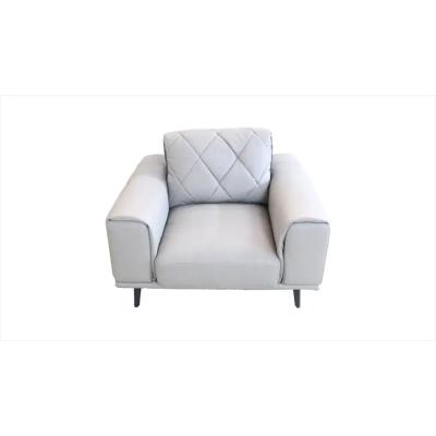 China Contemporary Luxury Top Grain Nappa Feather Quilt Metal Frame Lounge Leather Lounge Chair for sale