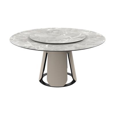 China Modern Contemporary Luxury 3D Printing Marble Round Dining Table For Dining Room for sale