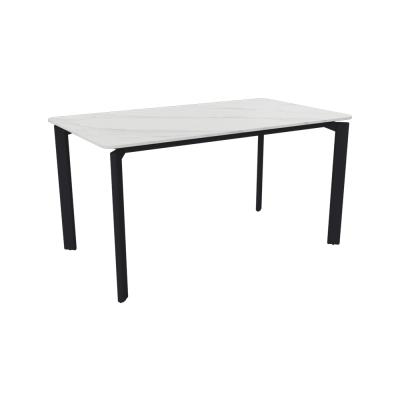 China Mid Contemporary Contemporary Arbescato Corchia Chipboard Carbon Steel Frame Stone Top Dining Table For Dining Room for sale