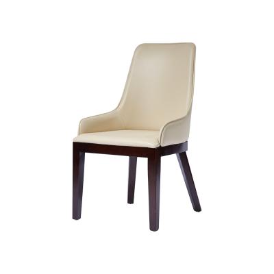 China Customizable Modern Milan Leatherette Wood Frame Legs Dining Chair for sale