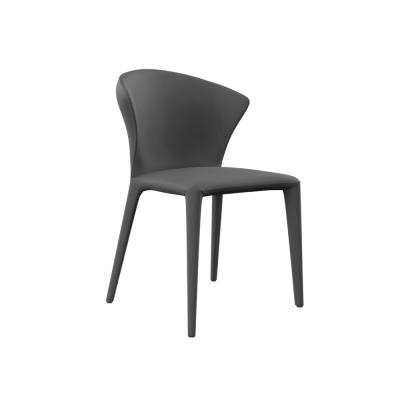 China Customizable Contemporary Leather Microfiber Polyurethane Foam Metal Legs Dining Chair for sale