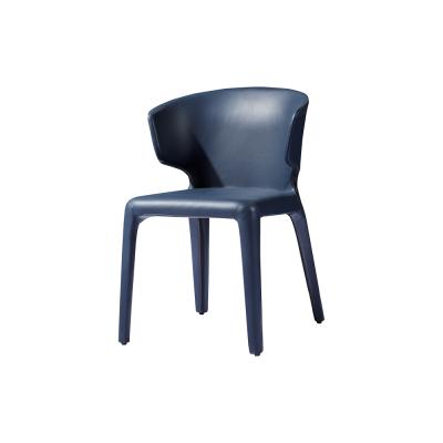 China Customizable Modern Special Shape Microfiber Leather Metal Legs Dining Chair for sale