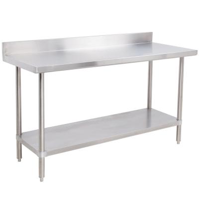 China Restaurant Kitchen Equipment 2 Layers Food Prep Supply Bench Round Bench Food Worktable Stainless Steel Square Square Equipment Kitchen With Drawers for sale