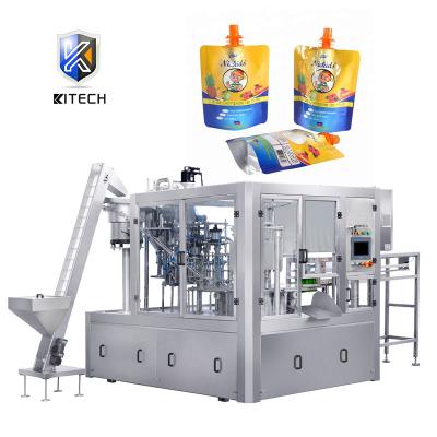 China Electric Driven Rotary Type Soy Milk Pouch Liquid Filling And Food Packing Machinery KITECH for sale