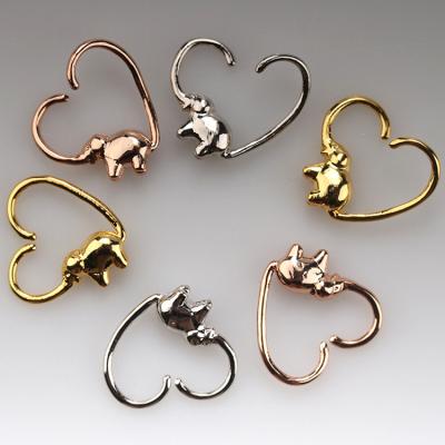 China Wholesale Cute Elephant Nose Cuff Rhinestone Double C Sniff Non Sniff Cuffs Sniff Cuff Jewelry Sets 18K Gold Plated for sale