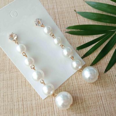 China 925 Sterling Silver CLASSIC Pearl String Drop Earrings 2019 Custom Jewelry Women Earrings for sale