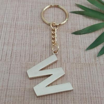 China Metal Gold Plated Alphabet Mirror Organizer Clip Lover Calendar Brass Key Chain Alloy Letter v N-F b r h for sale