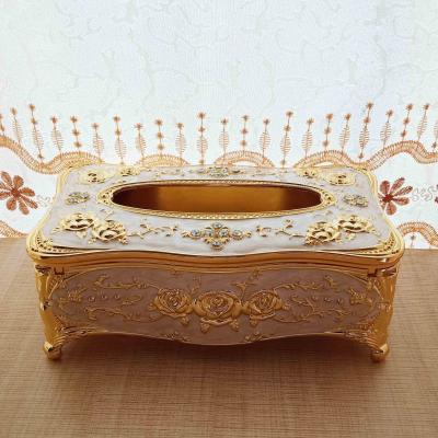 China European kitchen metal metal hotel table facial tissue box cover rectangular fancy holder for sale