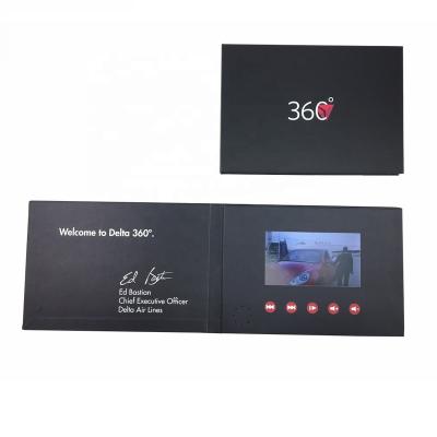 China Europe Printing 5.0 Inch Video Ad Paper Wedding Invitations LCD Brochure for sale