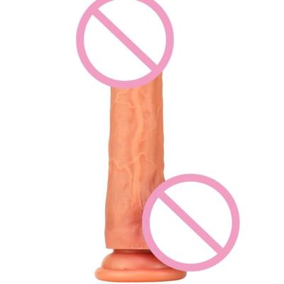 China Silicone + ABS Factory Price 360 ​​Degree Dangle Liquid Silica Gel Big Size Skin Realistic Dildo For Woman for sale