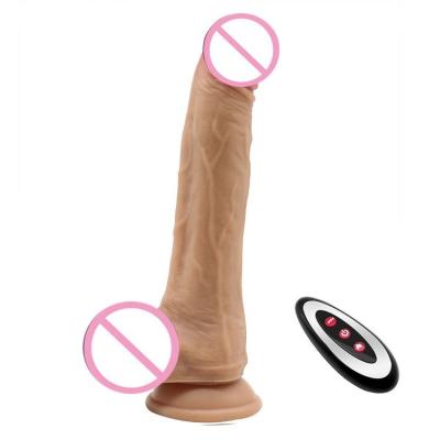 China Silicone+ABS 7 Frequency Stretching Liquid Silicone Vibrator Dildo Remote Control Heating Thrusting Mold for sale