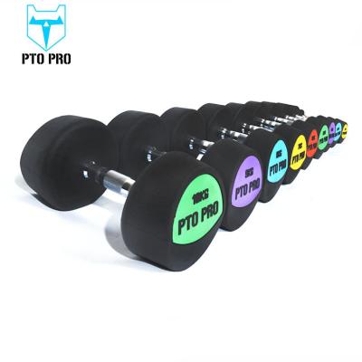 China Factory Directly Bodybuilding Fitness Training Rubber Colored Dumbbell for sale