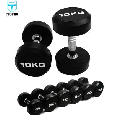 China Hex Crossfit Portable Luxury Rubber Coated Rubber Dumbbell for sale